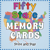Fifty U.S. State Memory Matching Card Game