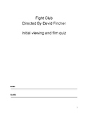 Fight Club first 3 lessons | Student worksheets | NZ/AUS/UK/CAN
