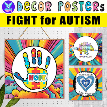 Preview of Fight For AUTISM Quotes Inspiration - Classroom Decor Bulletin Board Ideas