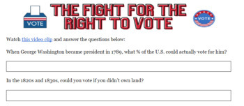 Preview of Fight For The Right To Vote! (Voting Rights/Suffrage & Mock Election Activity)