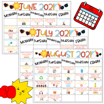 Summer Activity Calendar- Fight The Summer Slide! **updated For Summer 2022