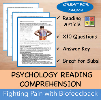 Preview of Fighting Pain with Biofeedback - Psychology Reading Passage - 100% EDITABLE