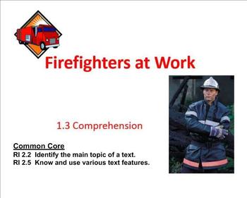 Preview of Fighting the Fire Comprehension  SMART Notebook:  Main idea and text features