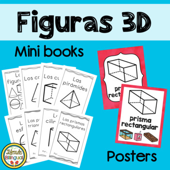Preview of Figuras 3D Shape Posters and Books in Spanish
