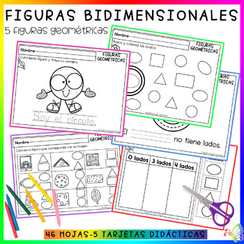 Preview of Figuras Bidimensionales - Figuras 2D - Hojas de Tarea de Español - Worksheets