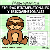Figuras Bidimensionales y Tridimensionales | Spanish Worksheets