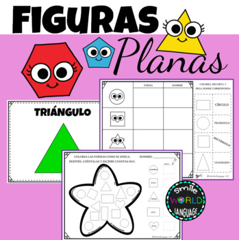 Preview of Figuras Planas Fichas Infantil 2d Shapes Booklet Work Spanish Español geométrica