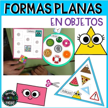 Preview of Figuras Planas en objetos Infantil 2d Shapes Spanish Español manipulativo rincón
