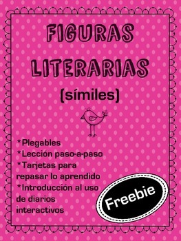 Preview of Figuras literarias  - el símil ( Literary Devices in Spanish - Similes Freebie )
