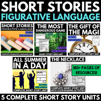 Preview of Short Stories with Figurative Language Bundle - Figurative Language Activities
