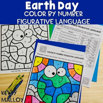 Preview of April Coloring Pages Sheets Figurative Language Activities Earth Day 5th Grade