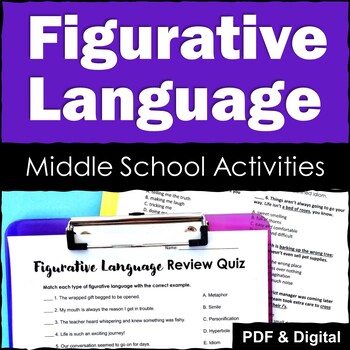 Preview of Figurative Language Practice Bundle for Middle School - Print & Digital