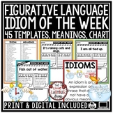 Idioms of the Week Worksheets Activity Figurative Language
