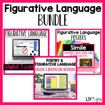 Preview of Figurative Language Activities, Lessons, Escape Room, & Anchor Charts Bundle