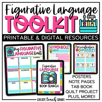 Preview of Figurative Language Activities | Worksheets | Print & Digital 