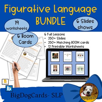 Preview of Figurative Language Activity Bundle BOOM CARDS, Google Slides and Worksheets
