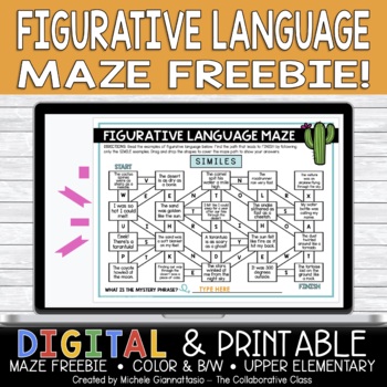 Preview of Figurative Language Activity | Maze Puzzle | Distance Learning FREEBIE