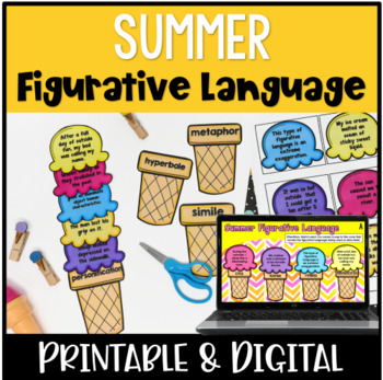 Preview of Figurative Language Activity {Summer Themed: Build an Ice Cream}