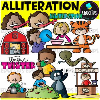 Preview of Figurative Language - Alliteration Clip Art Set {Educlips Clipart}