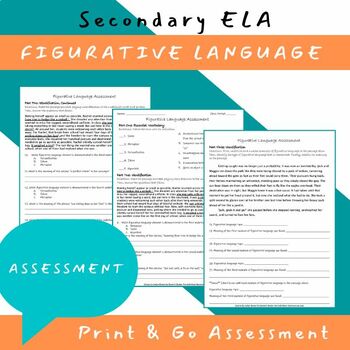 Preview of Figurative Language Assessment: Standards-Based!