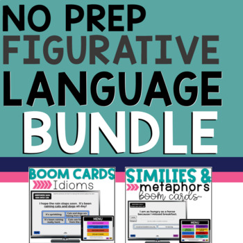 Preview of Figurative Language BOOM™ Cards Bundle for Speech Therapy