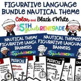 Figurative Language Banners Nautical Theme ~Color and Blac