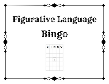 Preview of Figurative Language Bingo Game Test Review