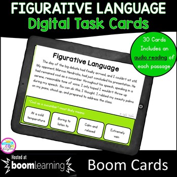 Preview of Figurative Language Boom Cards - 4th & 5th Grade Distance Learning Task Cards