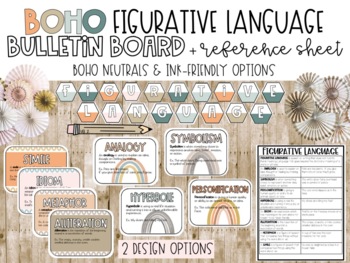 Preview of Figurative Language Bulletin Board - BOHO