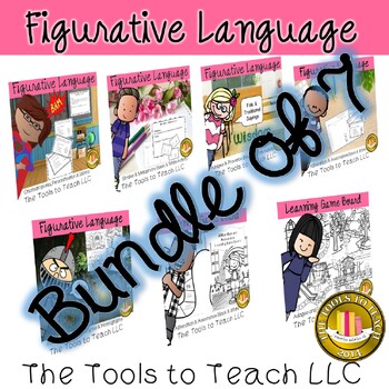 Preview of Bundle Figurative Language Activities Gameboards Black and White Print No Prep