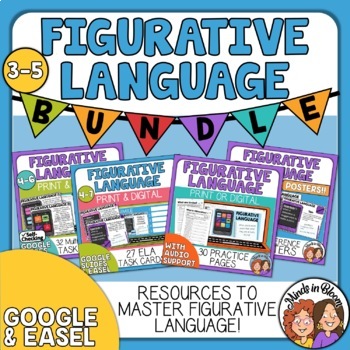 Preview of Figurative Language BUNDLE! Activities, Task Cards, Posters, Digital & more!