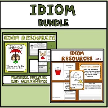 Preview of Idiom Activities Figurative Language Bundle for Idioms