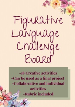 Preview of Figurative Language Challenge Board