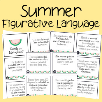 Summer Figurative Language Activities by Common Core Tweens | TpT