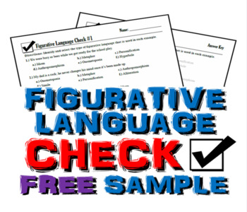 Preview of Figurative Language Check Free Sample