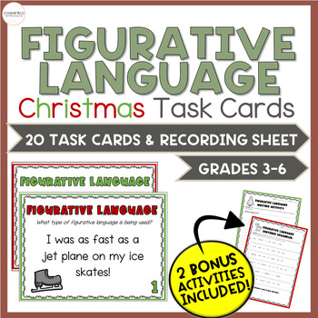 Preview of Christmas Task Cards: Figurative Language & 2 Activities!