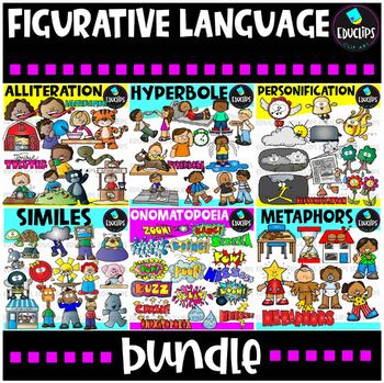 Preview of Figurative Language Clip Art Bundle {Educlips Clipart}