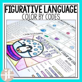 Preview of Figurative Language Color By Code | Winter Coloring Pages Worksheets