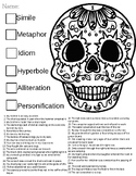Figurative Language Color By Number Sugar Skull
