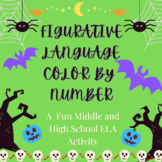 Figurative Language Color by Number ELA Activity