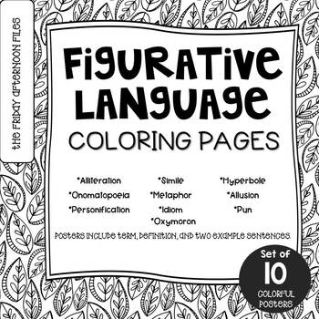 Preview of Figurative Language Coloring Pages or Mini Posters