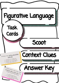 Preview of Figurative Language Context Clues Task Cards - Scoot!