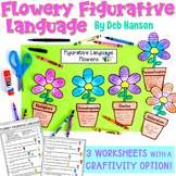 Figurative Language: Three Worksheets with Flower Craftivi