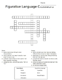 Figurative Language Crossword Puzzle