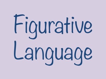 Preview of Figurative Language Definitions