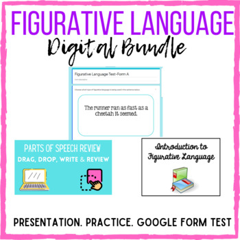 Preview of Figurative Language Digital Bundle- Presentation, Practice, & Google Form Test