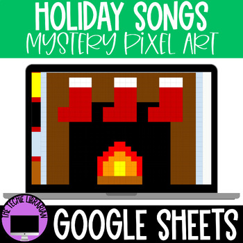 Preview of Figurative Language Digital Pixel Art | Holiday Song Lyrics | ELA Skills