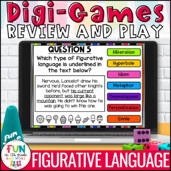 Preview of Figurative Language Digital Review Game & Interactive Activity | Test Prep