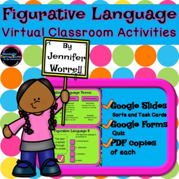 Preview of Figurative Language Digital Task Cards, Sorts, and More for Distance Learning