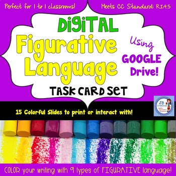 Preview of Figurative Language Digital Task Cards for Intermediate Grades (Google Drive)